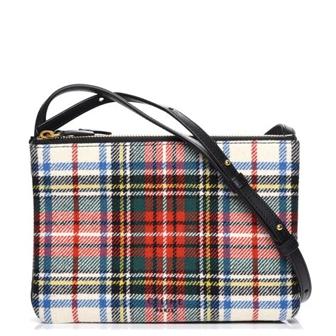 Trio bag in tartan felt 